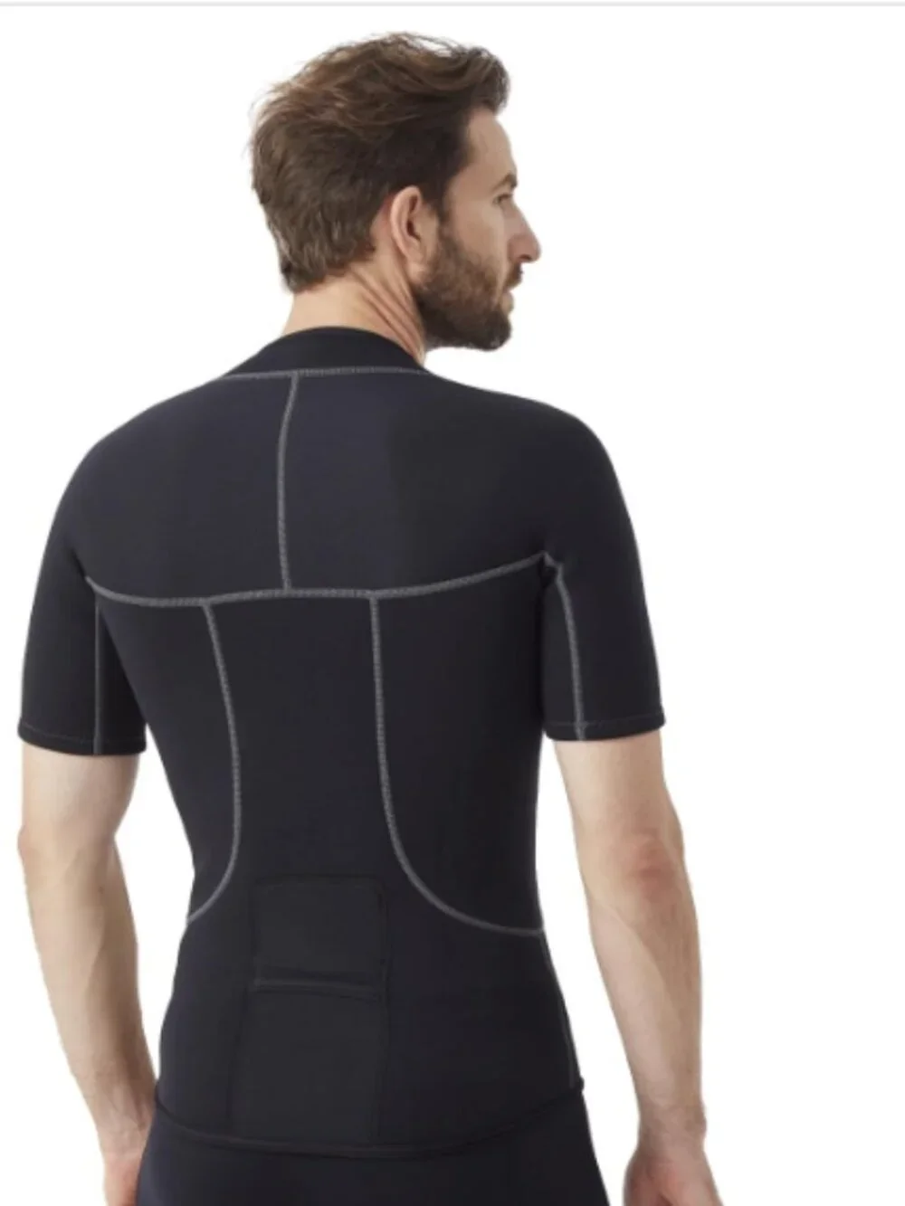 Hevto Men Wetsuit Tops short sleeve Vest 2mm Neoprene Med New Wet Suit for Water